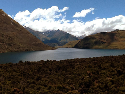 Lake nestled in South Island mountains